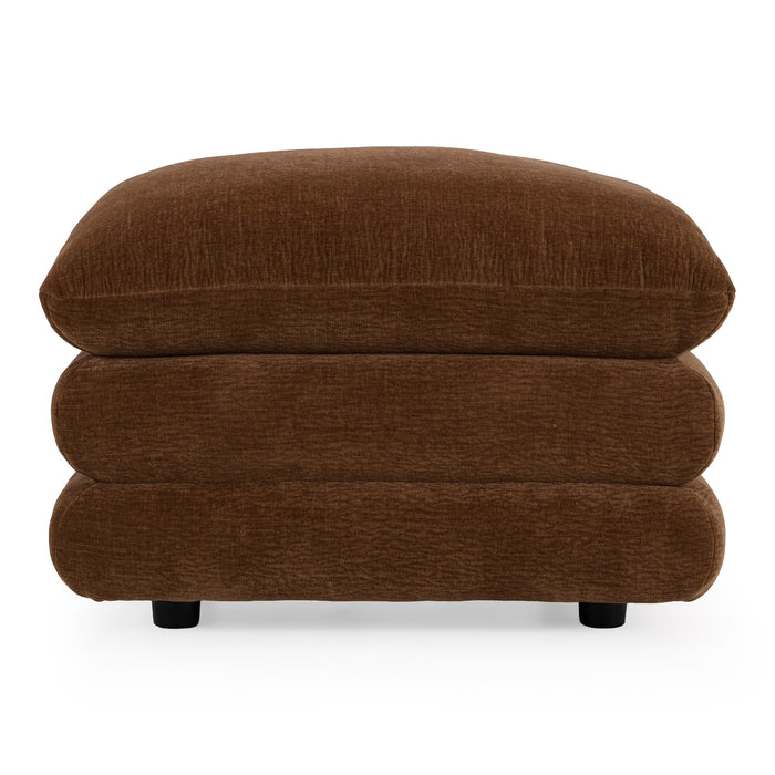 Crockett - Modern Brown Fabric Ottoman