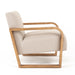 Sada - Mid-Century Modern Beige Linen + Chestnut Accent Chair