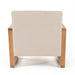 Sada - Mid-Century Modern Beige Linen + Chestnut Accent Chair