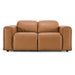 Sandstone - Modern Brown Leather Loveseat w/ 2 Electric Recliners