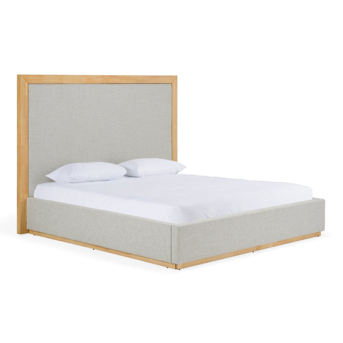 Santa Barbara - Modern Grey Fabric + Natural Bed