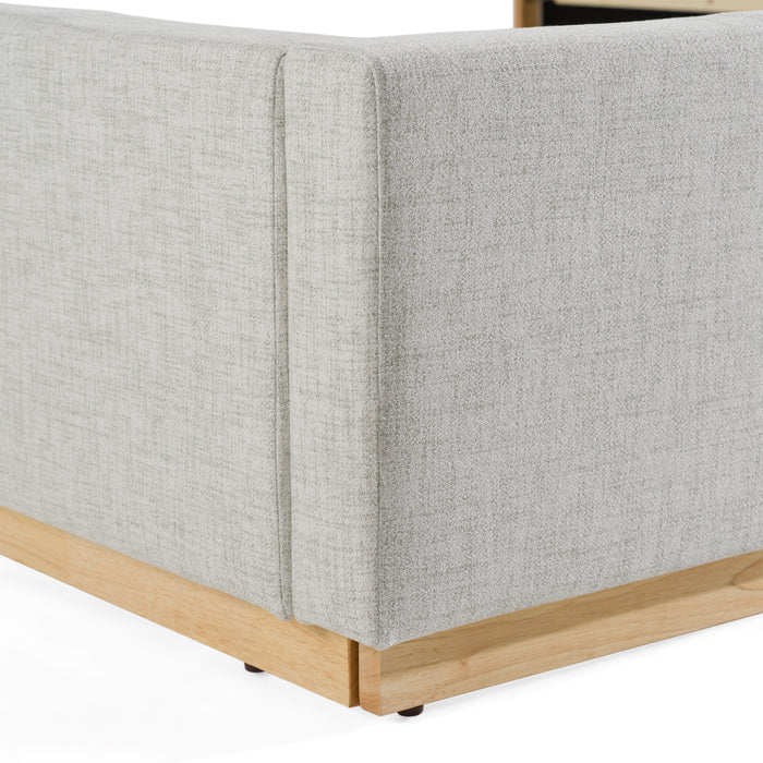 Santa Barbara - Modern Grey Fabric + Natural Bedroom Set