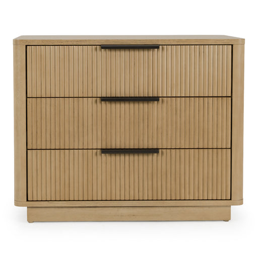 Santa Monica - Modern Natural Oak 3 Drawer Nightstand