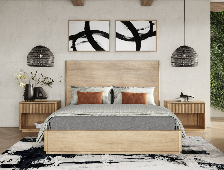 Eastern King Santa Monica - Modern Natual Oak Bed