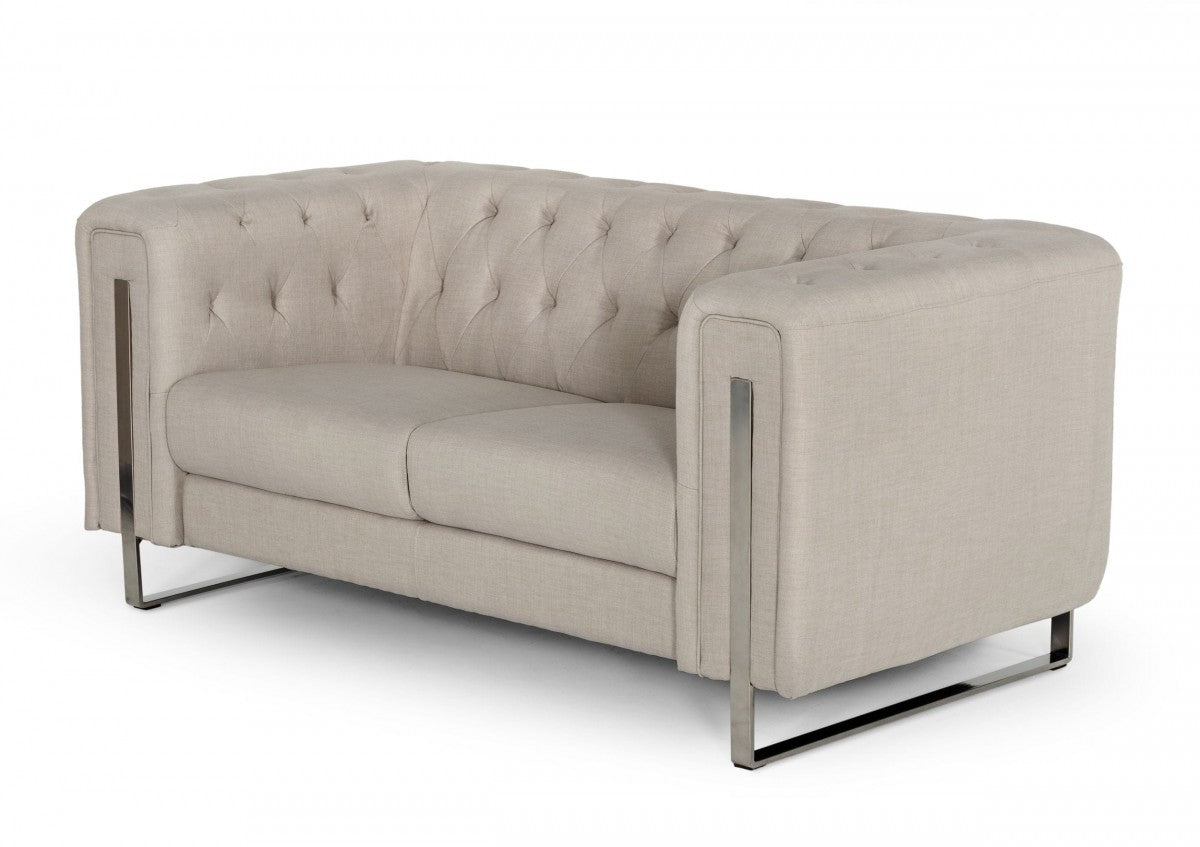 Philali - Modern Beige Loveseat