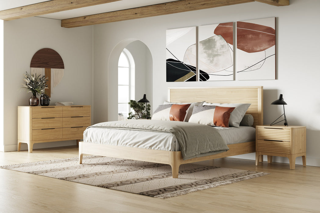 Eastern King Seattle - Modern Natural Oak Bedroom Set