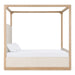 Sergio - Modern Beige Fabric + Natural Oak Canopy Bed