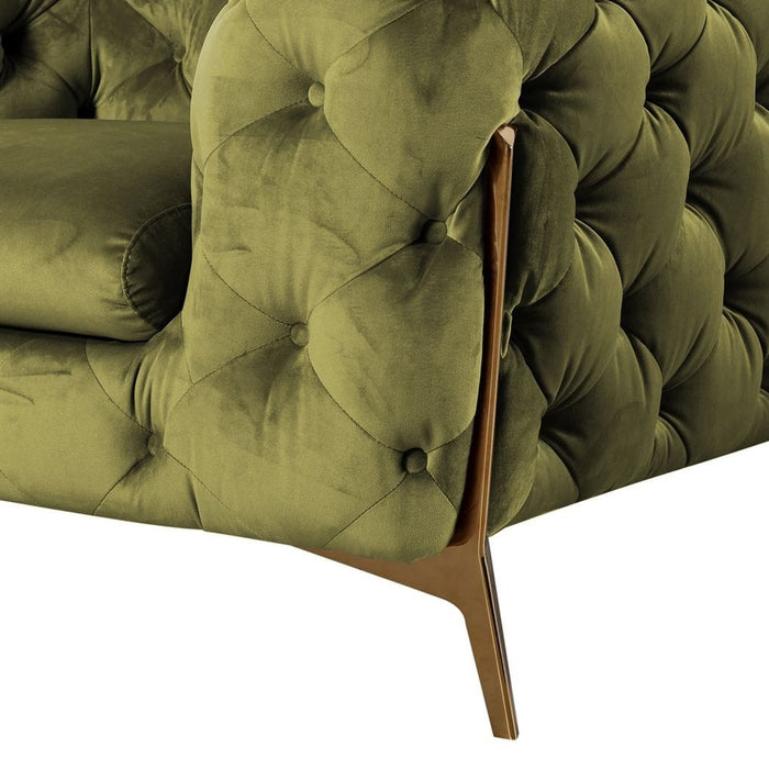 Sheila - Transitional Green Fabric Chair