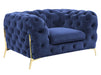Sheila - Transitional Dark Blue Fabric Chair
