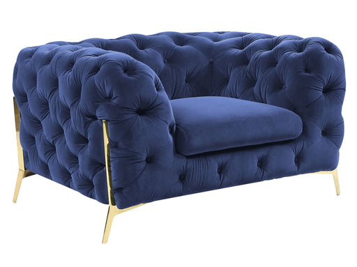Sheila - Transitional Dark Blue Fabric Chair