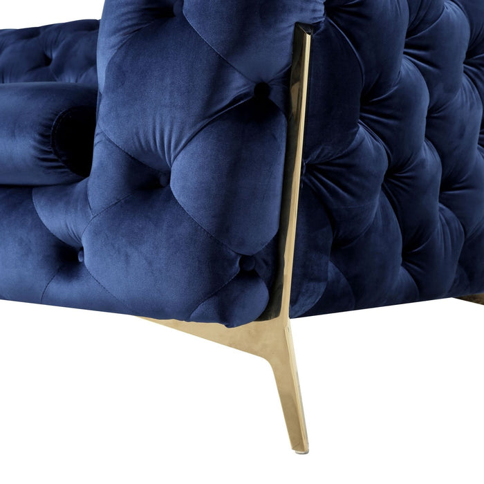 Sheila - Transitional Dark Blue Fabric Chair