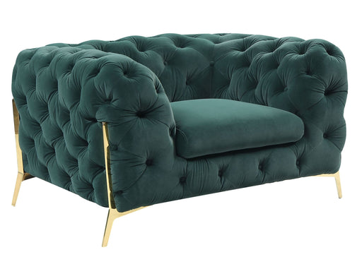 Sheila - Transitional Emerald Green Fabric Chair