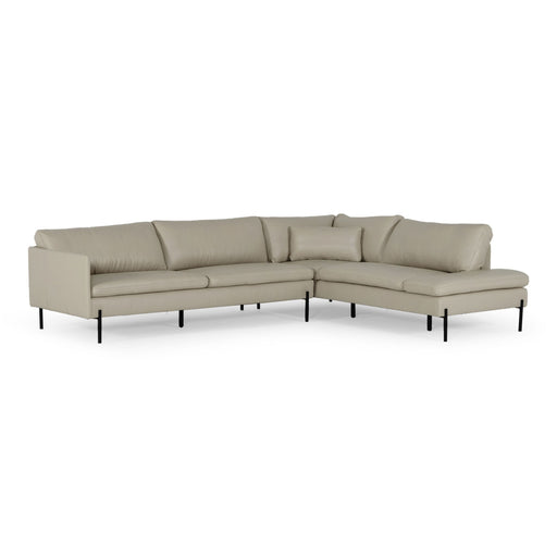 Sherry - Modern Grey Leather Right Facing Sectional Sofa