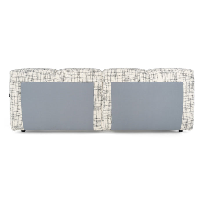 Eastern King Shiloh - Modern Off-White + Black Fabric Bed