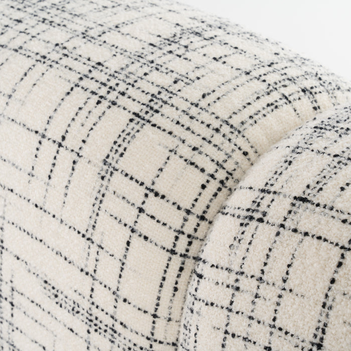 Eastern King Shiloh - Modern Off-White + Black Fabric Bed