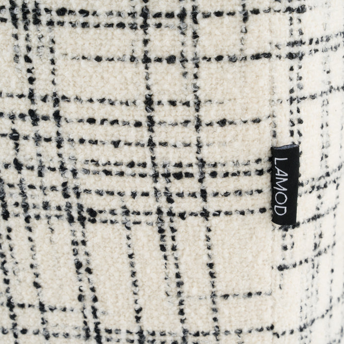 Eastern King Shiloh - Modern Off-White + Black Fabric Bed