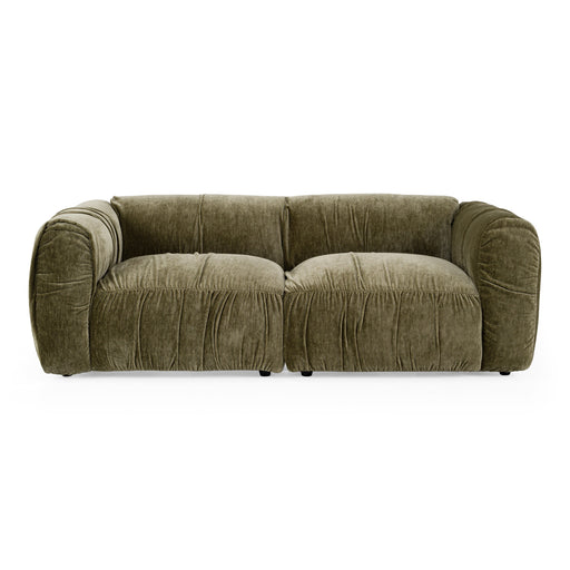Siegal - Modern Olive Green Fabric Loveseat Sofa