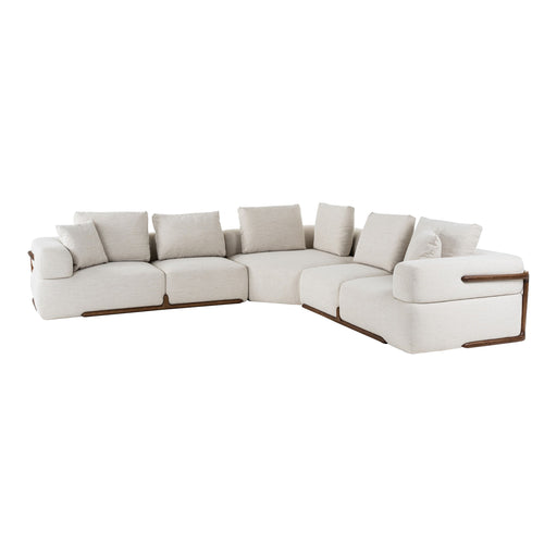 Simone - Modern Off-White Fabric Sectional Sofa
