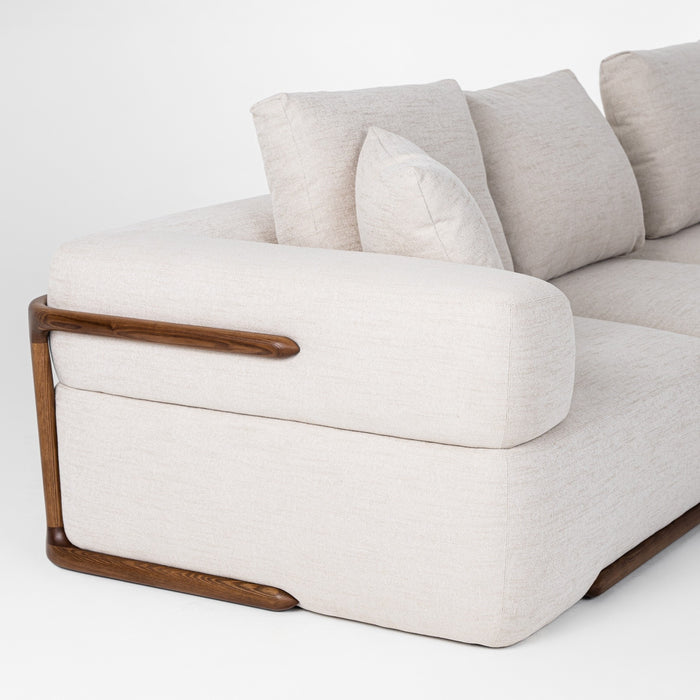 Simone - Modern Off-White Fabric Sectional Sofa