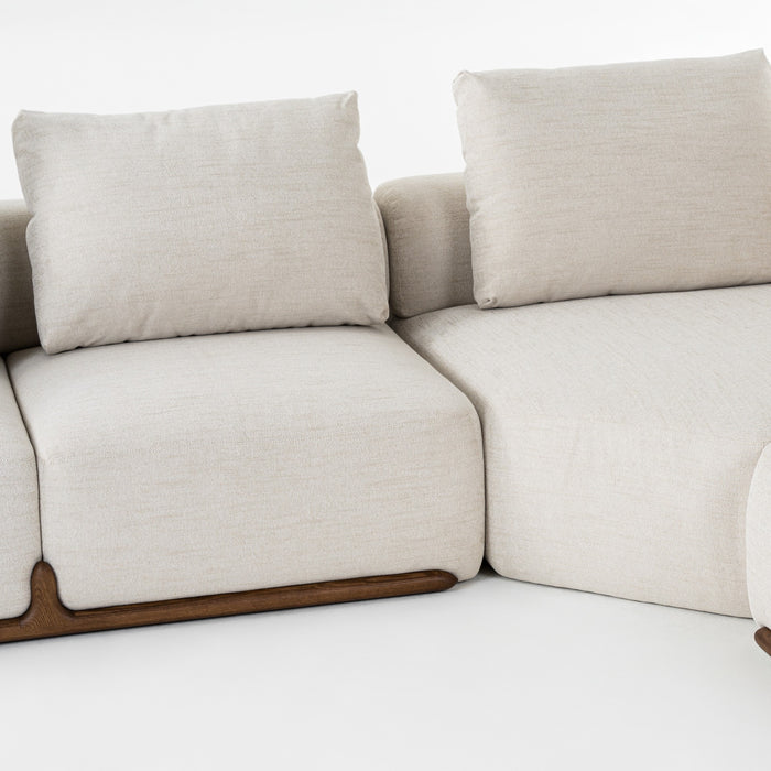 Simone - Modern Off-White Fabric Sectional Sofa