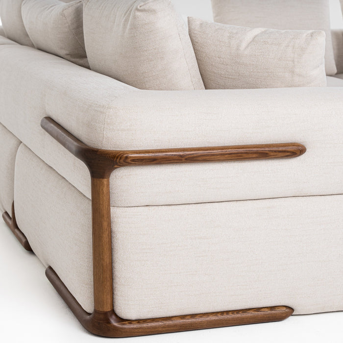 Simone - Modern Off-White Fabric Sectional Sofa