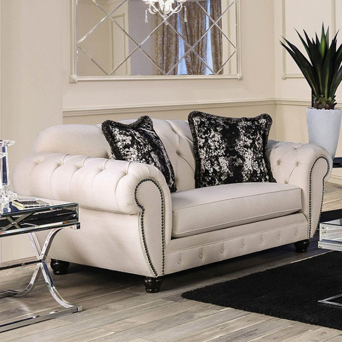 Calma Loveseat - Beige Glam Loveseat | NorCal Furniture Santa Clara CA