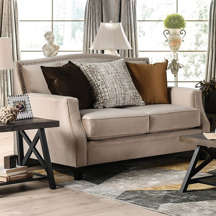 Capri Loveseat - Beige Transitional Loveseat | NorCal Furniture Santa Clara CA