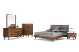 Eastern King Soria Modern Grey & Walnut Bedroom Set