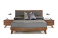 Soria Mid-Century Grey & Walnut Bedroom Set