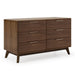 Addison +Soria - Mid-Century Modern Grey Fabric + Walnut 4-Piece Bedroom Set