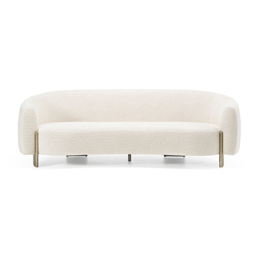 Thrive - Modern Beige Fabric + Antique Brass Sofa