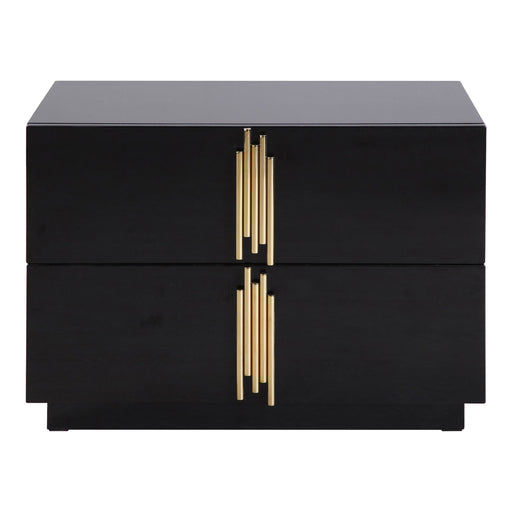 Token - Modern Black + Gold Wide Nightstand