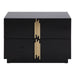 Token - Modern Black + Gold Wide Nightstand