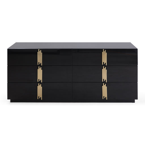 Token - Modern Black + Gold Wide Dresser