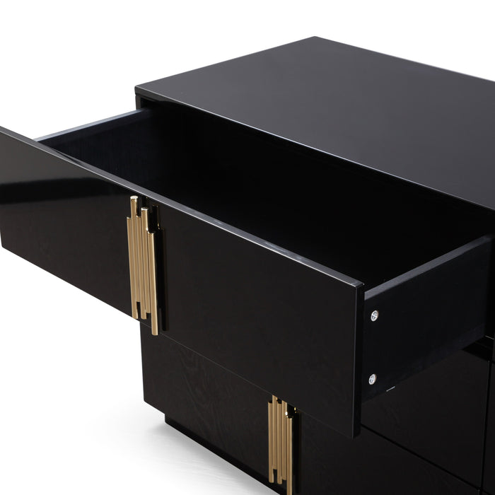 Token - Modern Black + Gold Wide Dresser
