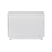 Token - Modern White & Stainless Steel Wide Nightstand