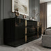 Token - Modern Black + Gold Wide Dresser