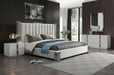 Token - Queen Modern White & Stainless Steel Bed