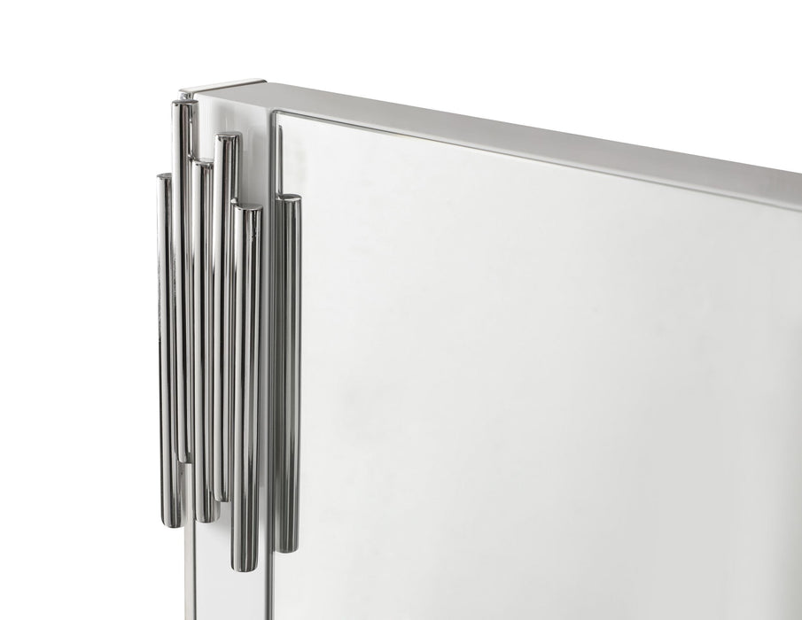 Token - Modern White & Stainless Steel Mirror