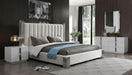 Token - Queen Modern White & Stainless Steel Bed