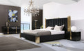 Token - Queen Modern Black + Gold Bed + Nightstands