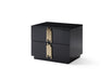 Token - Modern Black + Gold Bed + Nightstands