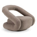 Tony - Modern Brown Fabric Swivel Accent Chair