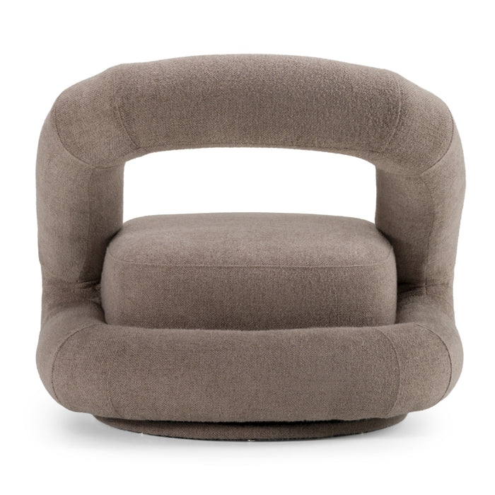 Tony - Modern Brown Fabric Swivel Accent Chair