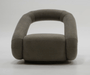 Tony - Modern Brown Fabric Swivel Accent Chair