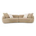 Trevor - Modern Tan Fabric Curved Mini Sectional Sofa