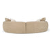 Trevor - Modern Tan Fabric Curved Mini Sectional Sofa