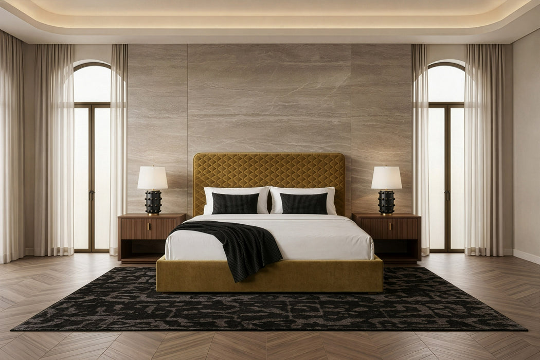 Trieste - Modern Brown Fabric Bed