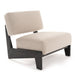 Tucker - Mid-Century Modern Light Grey Fabric + Black Walnut Accent Chair