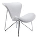 Decatur Mid-Century White Leatherette Accent Chair